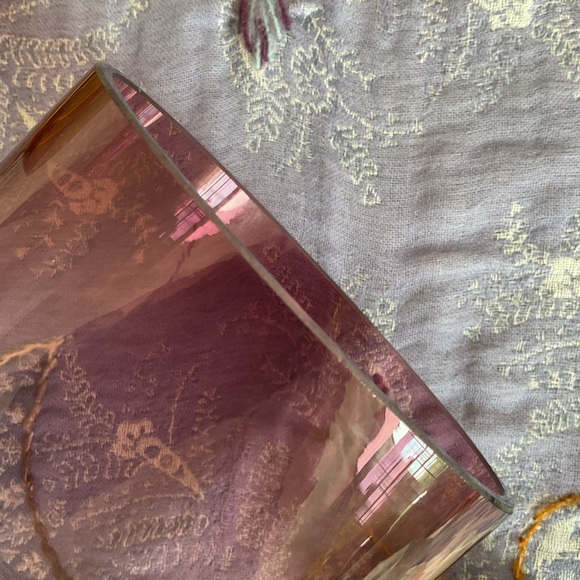 Anthro Ombre Glass Cloche Hurricane Candle Holder Blush Amber - Picture 7 of 16